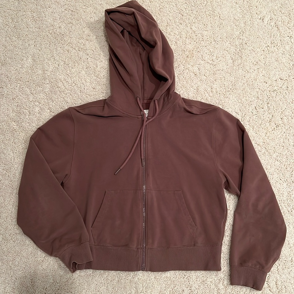 Abercrombie & Fitch oversized cropped sweatshirt zip up, size S